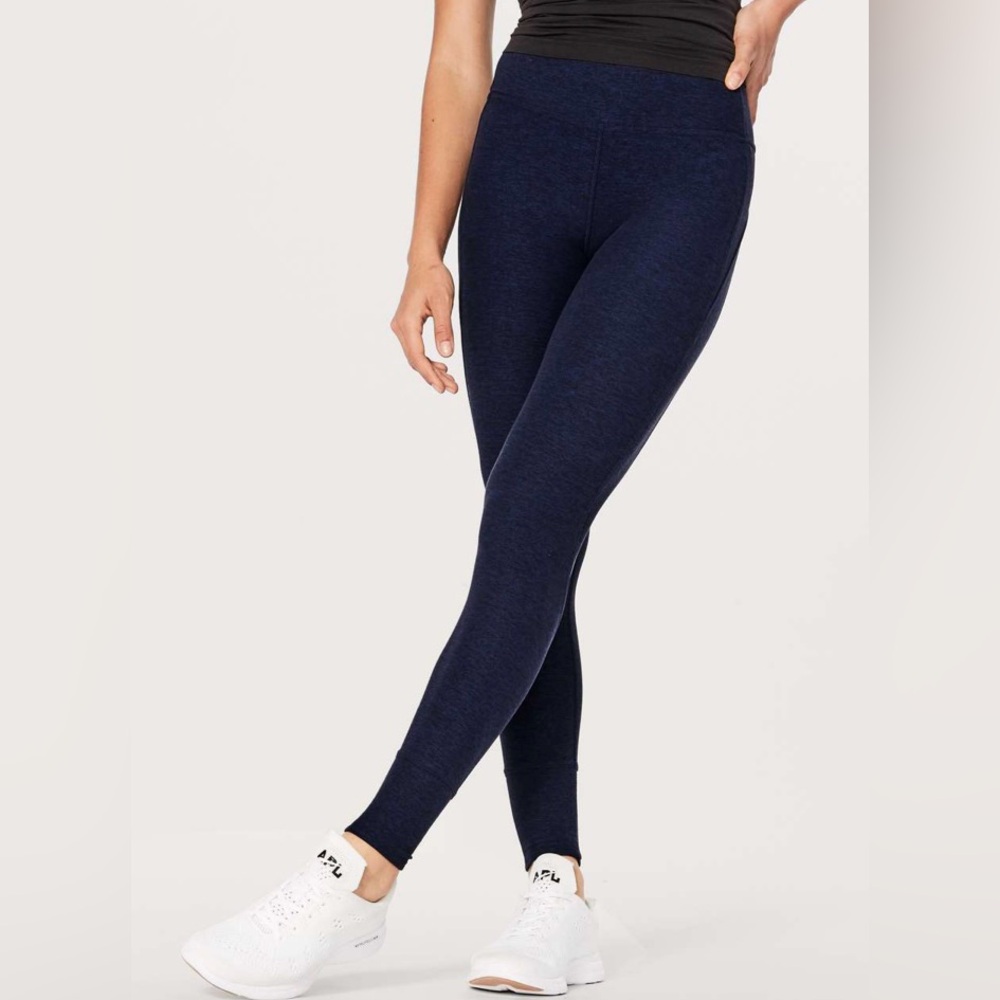 Lululemon Rush Hour Tight Legging Size 6 Heathered Hero Blue Black - Picture 2 of 10